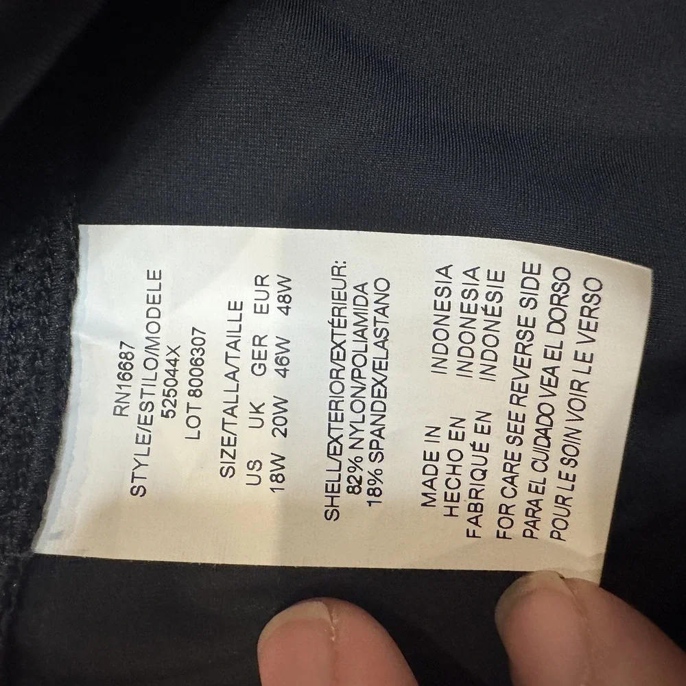 NWT Swim Solutions Swimsuit Shorts Bottoms Plus Size 18W Black‎  Built in Briefs - Picture 5 of 9